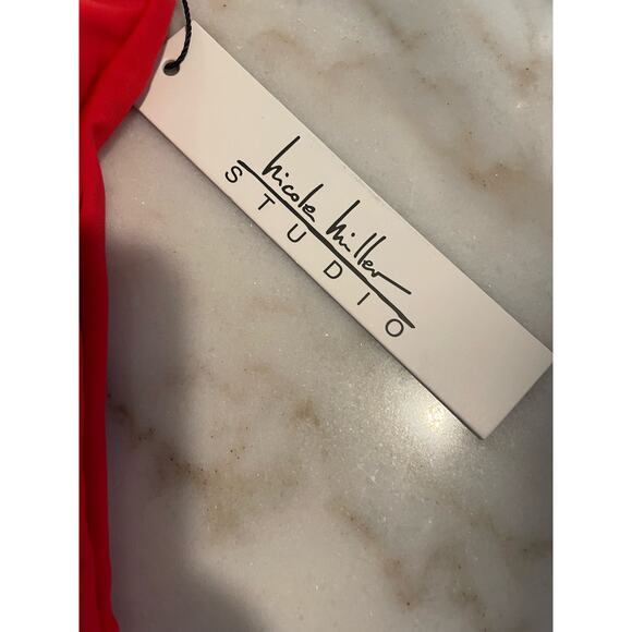 NEW Nicole Miller Studio Women's Scoop Back One Piece Swimsuit Red. Size XL. - Picture 8 of 9
